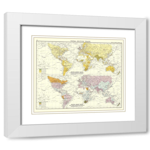 Global British Import Trade - Bartholomew 1907 White Modern Wood Framed Art Print with Double Matting by Bartholomew