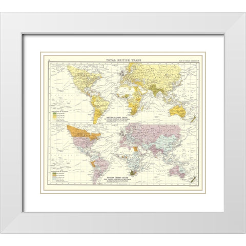 Global British Import Trade - Bartholomew 1907 White Modern Wood Framed Art Print with Double Matting by Bartholomew