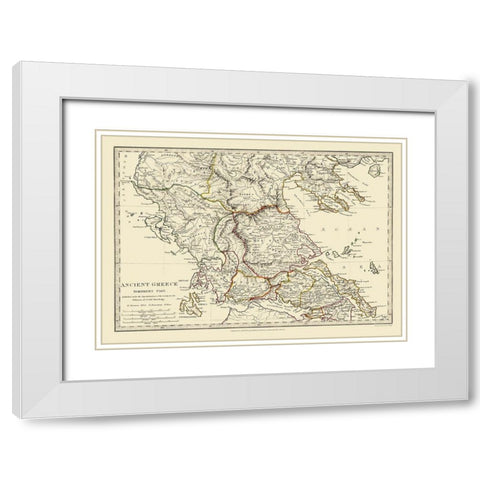 Ancient Northern Greece - Chapman 1829 White Modern Wood Framed Art Print with Double Matting by Chapman