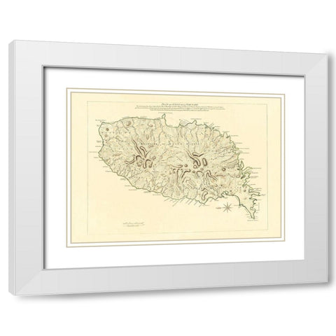 Caribbean Grenada - Jefferys 1763 White Modern Wood Framed Art Print with Double Matting by Jefferys