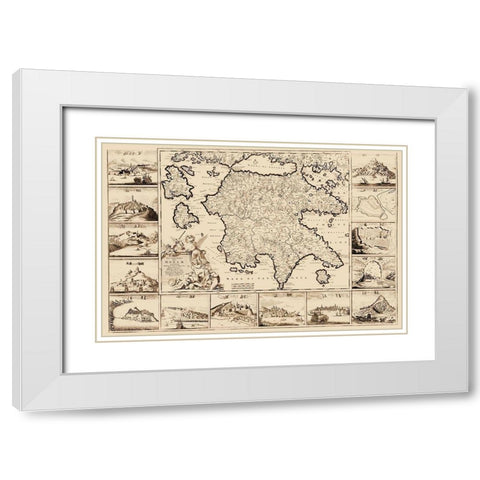 Peloponnese Region Greece - De Wit 1680 White Modern Wood Framed Art Print with Double Matting by De Wit