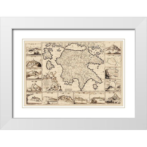 Peloponnese Region Greece - De Wit 1680 White Modern Wood Framed Art Print with Double Matting by De Wit
