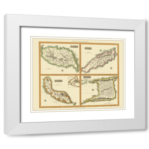 Caribbean Grenada Tobago Curacao Trinidad White Modern Wood Framed Art Print with Double Matting by Thomson