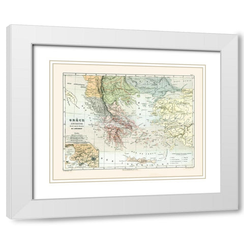 Ancient Greece - Cortambert 1880 White Modern Wood Framed Art Print with Double Matting by Cortambert