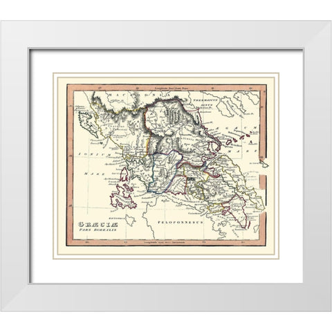 Northern Ancient Greece - Fenner 1830 White Modern Wood Framed Art Print with Double Matting by Fenner