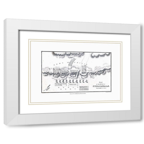 Battle of Cynocephalae - Greece - Oxford 1828 White Modern Wood Framed Art Print with Double Matting by Unknown