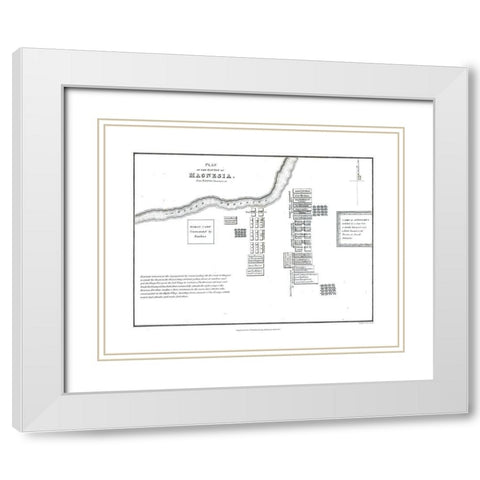 Battle of Magnesia - Greece - Oxford 1828 White Modern Wood Framed Art Print with Double Matting by Unknown