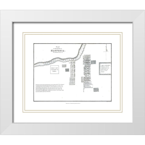 Battle of Magnesia - Greece - Oxford 1828 White Modern Wood Framed Art Print with Double Matting by Unknown