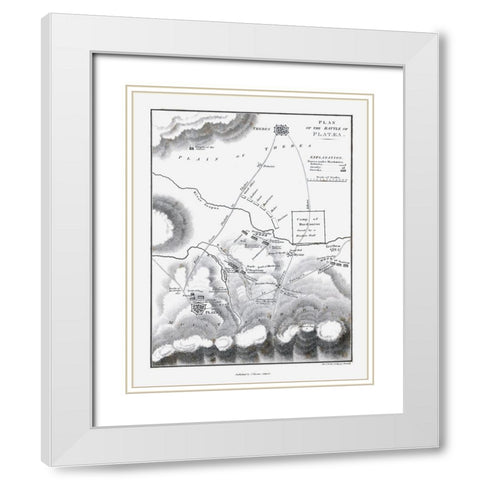 Battle of Plataea - Greece - Oxford 1828 White Modern Wood Framed Art Print with Double Matting by Unknown