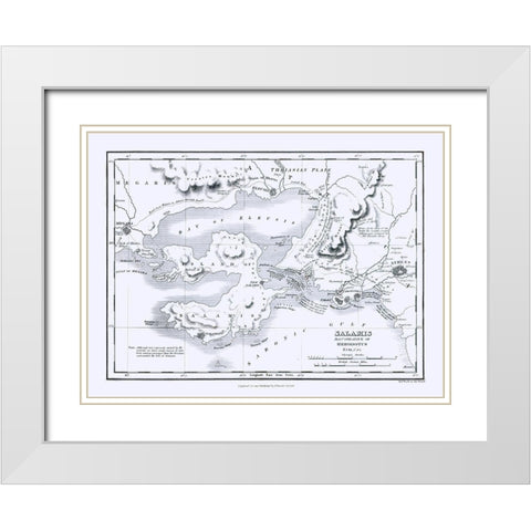 Salamis Island Greece - Oxford 1828 White Modern Wood Framed Art Print with Double Matting by Oxford
