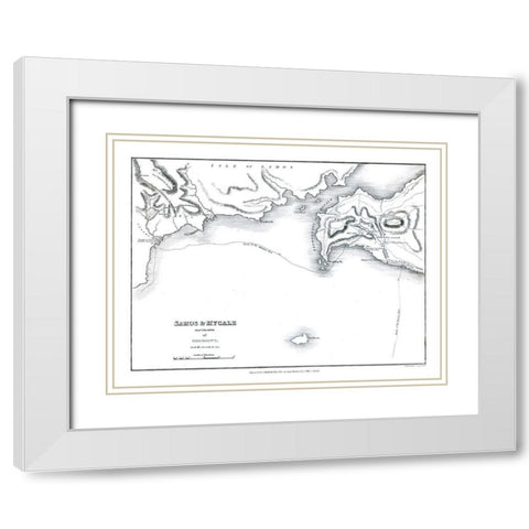 Samos Mycale Greece - Oxford 1828 White Modern Wood Framed Art Print with Double Matting by Oxford