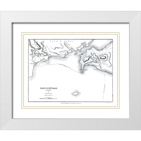 Samos Mycale Greece - Oxford 1828 White Modern Wood Framed Art Print with Double Matting by Oxford