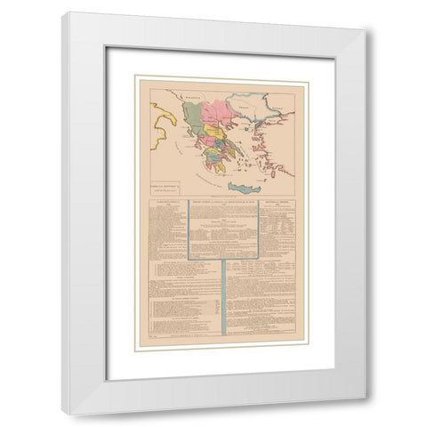 Ancient Greece - Le Sage 1801 White Modern Wood Framed Art Print with Double Matting by Le Sage