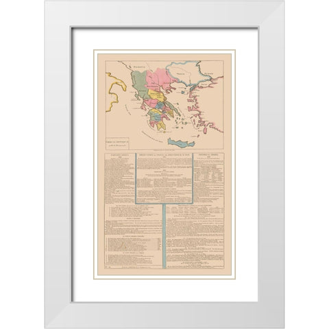 Ancient Greece - Le Sage 1801 White Modern Wood Framed Art Print with Double Matting by Le Sage