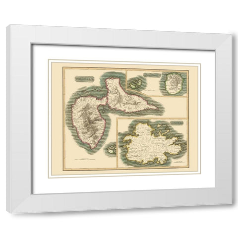 Marie Galante Guadeloupe Antigua - Thomson 1815 White Modern Wood Framed Art Print with Double Matting by Thomson