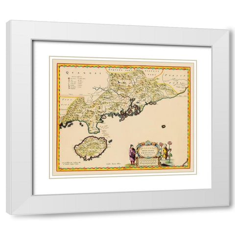 Guangdong Province China Kwantung Hong Kong White Modern Wood Framed Art Print with Double Matting by Blaeu