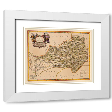 Guangxi Province China - Blaeu 1655 White Modern Wood Framed Art Print with Double Matting by Blaeu