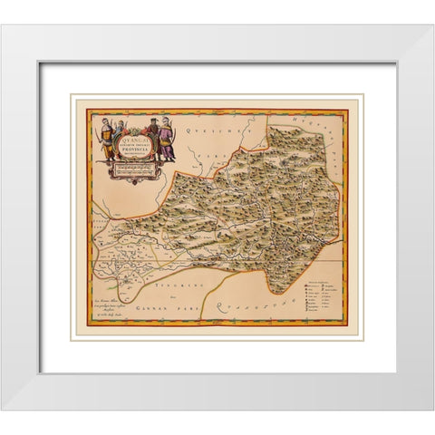 Guangxi Province China - Blaeu 1655 White Modern Wood Framed Art Print with Double Matting by Blaeu