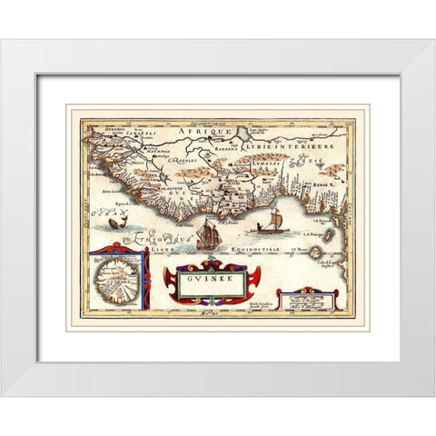 Guinea Africa - Jansson 1640 White Modern Wood Framed Art Print with Double Matting by Jansson