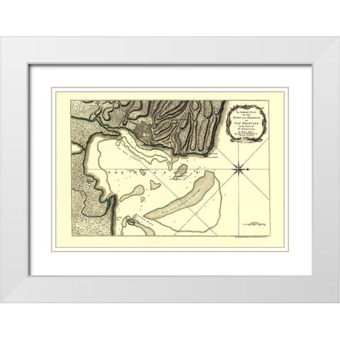 Cap Francois Isle St Domingo Dominican Rep Haiti White Modern Wood Framed Art Print with Double Matting by Jeffreys