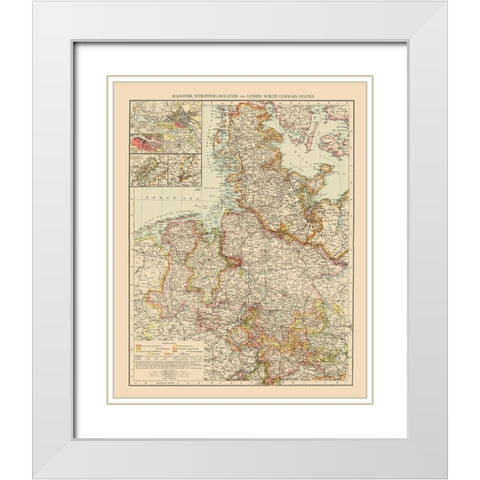 Hannover Schleswig Holstein Germany - Andree 1895 White Modern Wood Framed Art Print with Double Matting by Andree