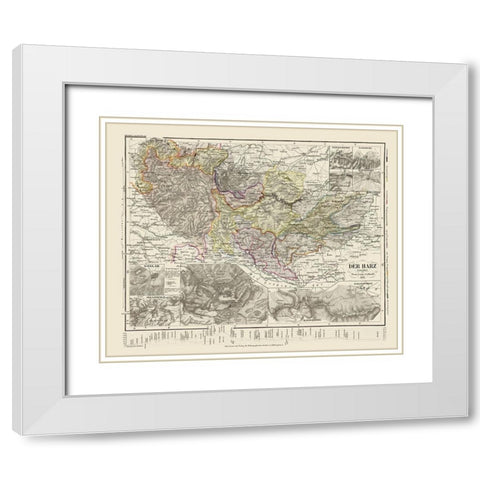 Harz Mountains Germany - Gotthard 1852 White Modern Wood Framed Art Print with Double Matting by Gotthard
