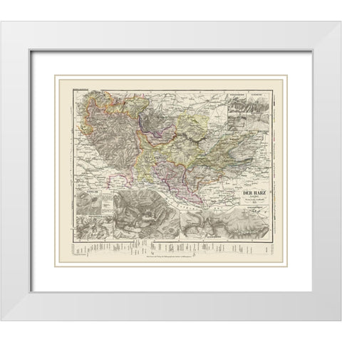 Harz Mountains Germany - Gotthard 1852 White Modern Wood Framed Art Print with Double Matting by Gotthard