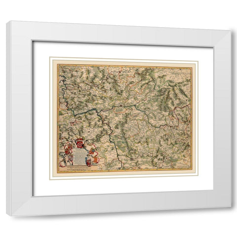 Hesse Germany - De Wit 1688 White Modern Wood Framed Art Print with Double Matting by De Wit