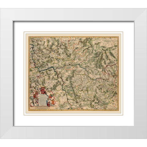 Hesse Germany - De Wit 1688 White Modern Wood Framed Art Print with Double Matting by De Wit