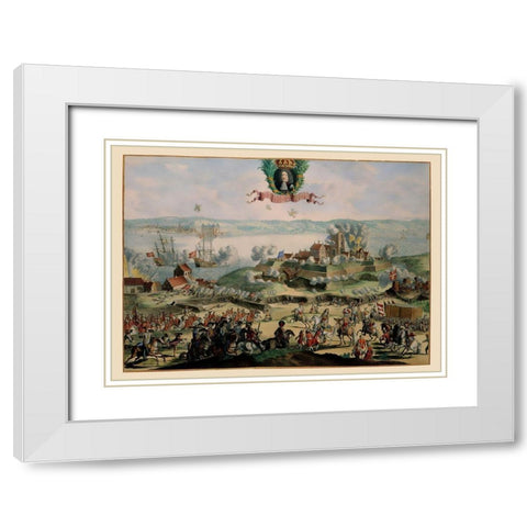 Scandanavia Helsingborg Sweden Siege Panoramic White Modern Wood Framed Art Print with Double Matting by De Hooghe