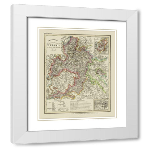 Hesse Schaumburg Cassel Germany White Modern Wood Framed Art Print with Double Matting by Hildburghausen