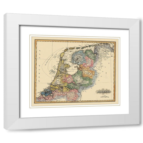 Holland Netherlands - Lucas 1823 White Modern Wood Framed Art Print with Double Matting by Lucas