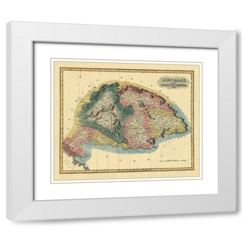 Eastern Europe Hungary - Lucas 1823 White Modern Wood Framed Art Print with Double Matting by Lucas