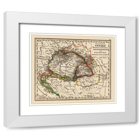 Eastern Europe Hungary Poland Balkan Peninsula White Modern Wood Framed Art Print with Double Matting by Stieler