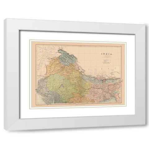Northwest India - Black 1867 White Modern Wood Framed Art Print with Double Matting by Black