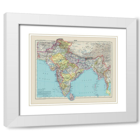 Asia India Sri Lanka Indonesia - Schrader 1908 White Modern Wood Framed Art Print with Double Matting by Schrader