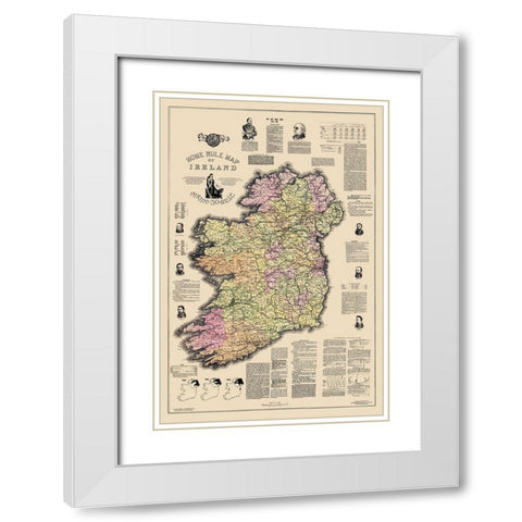 Home Rule Ireland - Ballance 1893 White Modern Wood Framed Art Print with Double Matting by Ballance