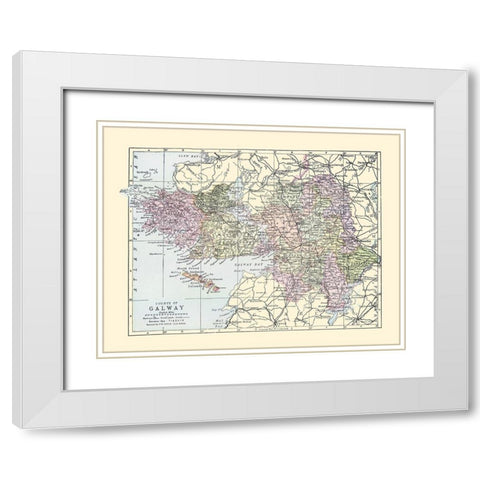 Galway County Ireland - Philip 1882 White Modern Wood Framed Art Print with Double Matting by Bartholomew