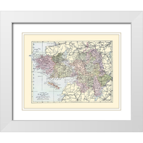 Galway County Ireland - Philip 1882 White Modern Wood Framed Art Print with Double Matting by Bartholomew