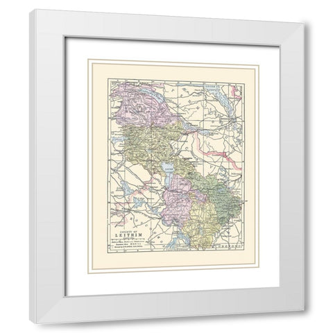 Leitrim County Ireland - Bartholomew 1882 White Modern Wood Framed Art Print with Double Matting by Bartholomew