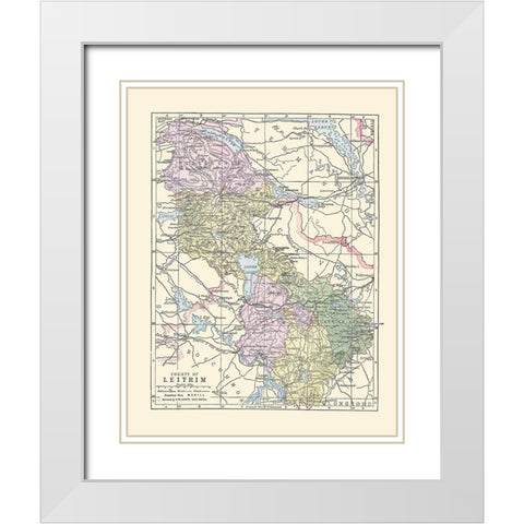 Leitrim County Ireland - Bartholomew 1882 White Modern Wood Framed Art Print with Double Matting by Bartholomew