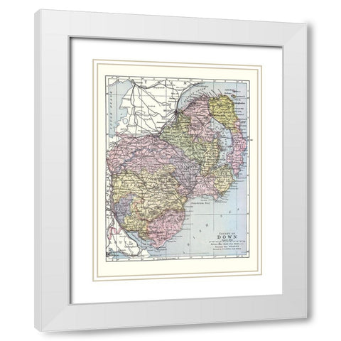 Down County Ireland - Bartholomew 1882 White Modern Wood Framed Art Print with Double Matting by Bartholomew