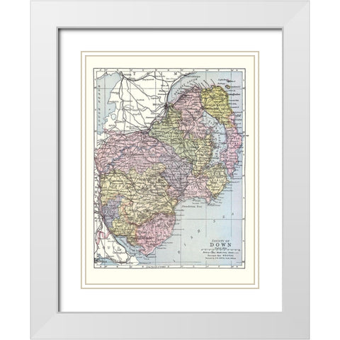 Down County Ireland - Bartholomew 1882 White Modern Wood Framed Art Print with Double Matting by Bartholomew
