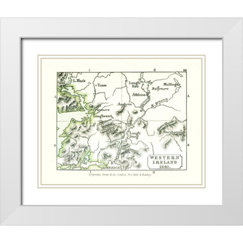Western Ireland 1691 - Gardiner 1902 White Modern Wood Framed Art Print with Double Matting by Gardiner