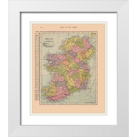 Ireland - Hammond 1910 White Modern Wood Framed Art Print with Double Matting by Hammond