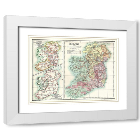 Ireland 1641 - Poole 1902 White Modern Wood Framed Art Print with Double Matting by Poole