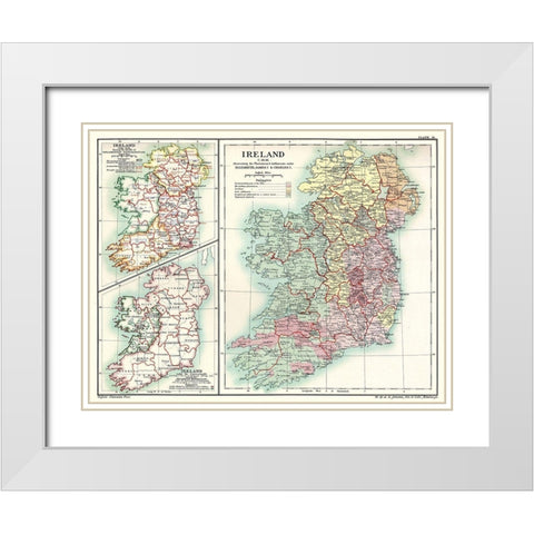 Ireland 1641 - Poole 1902 White Modern Wood Framed Art Print with Double Matting by Poole