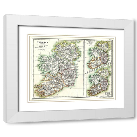 Ireland 12th Century - Poole 1902 White Modern Wood Framed Art Print with Double Matting by Poole