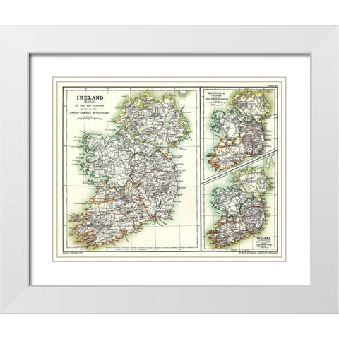 Ireland 12th Century - Poole 1902 White Modern Wood Framed Art Print with Double Matting by Poole