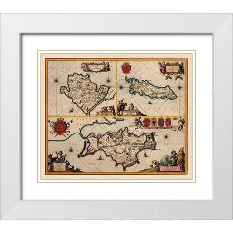 Isle of Wight Man Anglesey Great Britain White Modern Wood Framed Art Print with Double Matting by Jansson